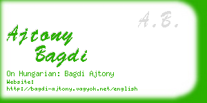 ajtony bagdi business card